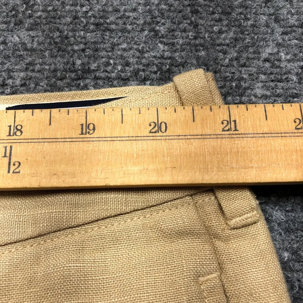 Polo Ralph Lauren Mens 42x32 Tan Beige 100% Linen Fine Tailoring Dress Pants